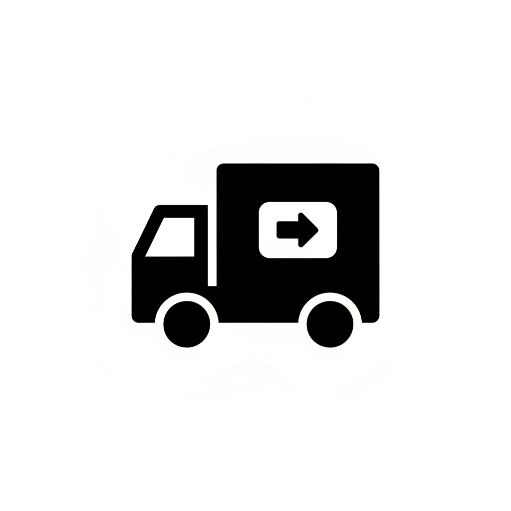 camion emoji negro con fondo blanco